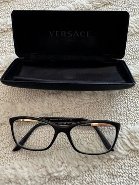 Versace Women VE3186 Black Eyeglasses Frames 54mm Prescription Change Needed